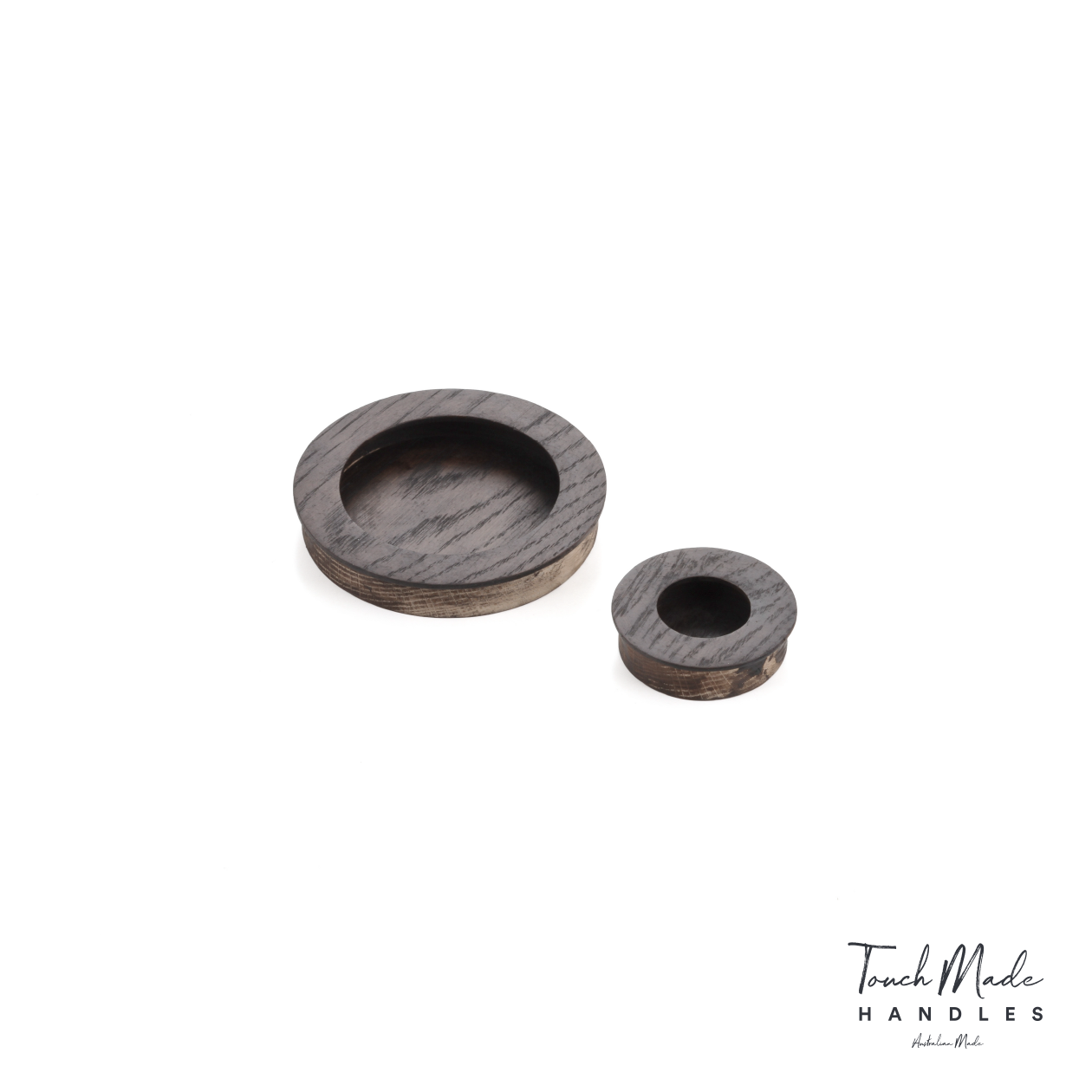 Soft Rounded Handles Cascade Recessed Round Timber Handles – Touch Handles