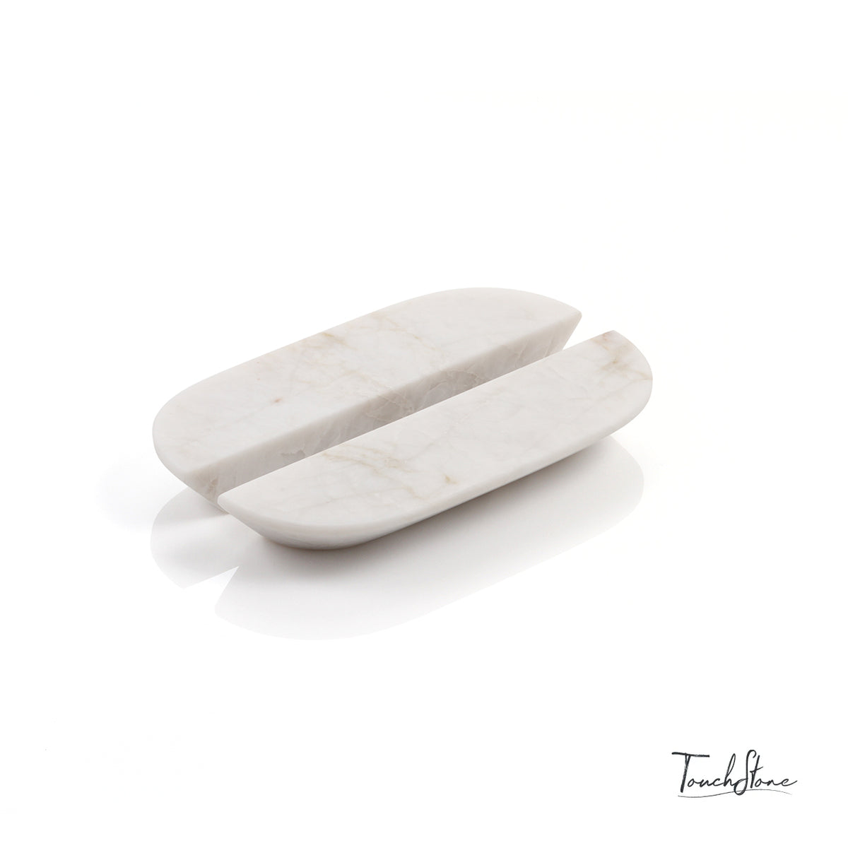 Marble Ova Touchstone Pull Handle in Taj Mahal finish